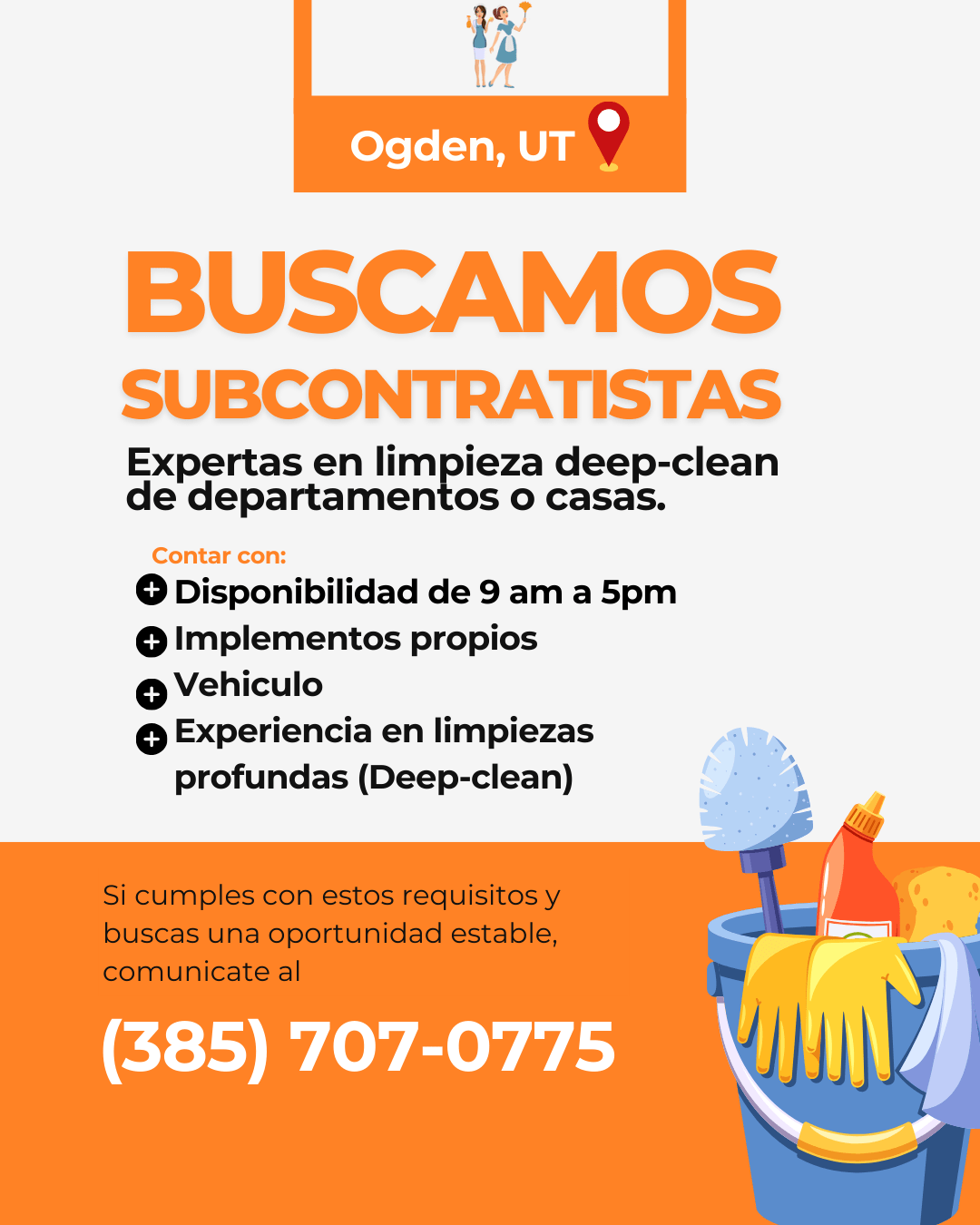 Personal para limpieza de departamentos vacíos